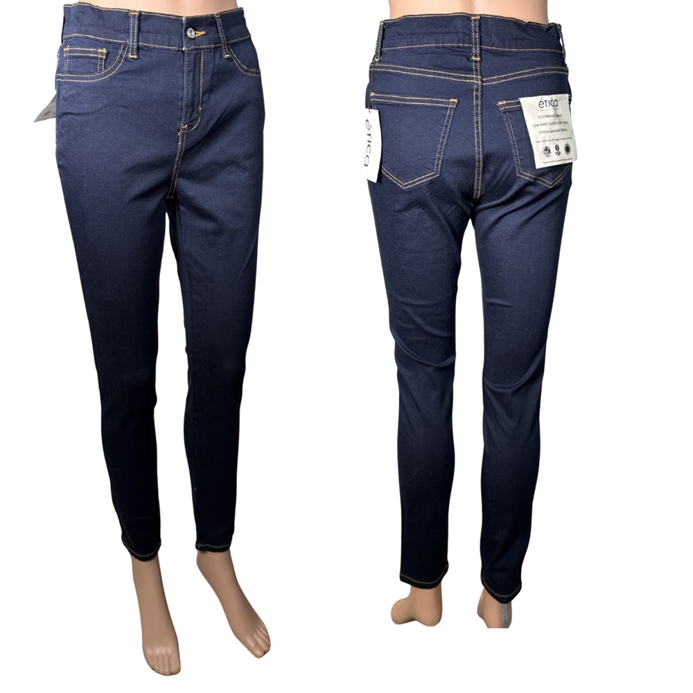 Etica Womens Dark Wash Skinny Jeans Eco-Friendly Denim Blue Size 31/32 NEW